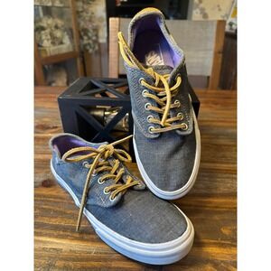 Vans Womens Denim Low Top Lace Up Casual Sneakers Shoes Size 8